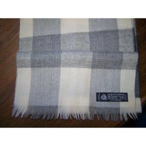 Lambswool Scarf Unisex Gray Rectangle Warm